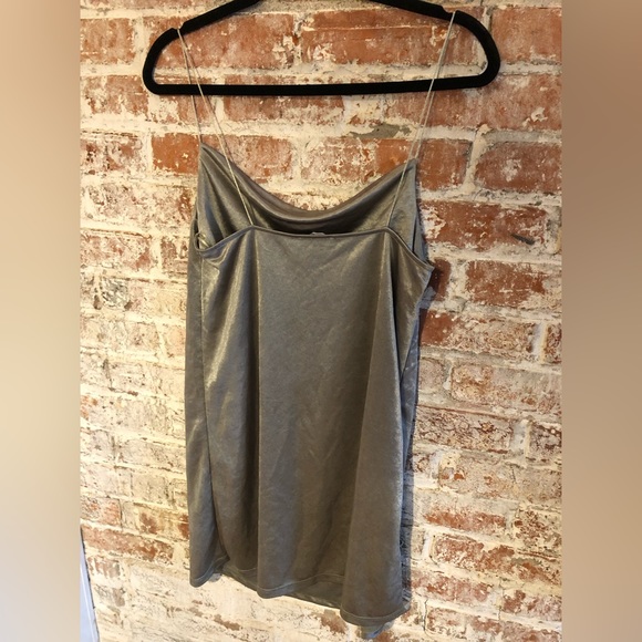 Zara New w/o Tags Satin Effect Strappy Sage Green Dress, Size Medium - Picture 5 of 6